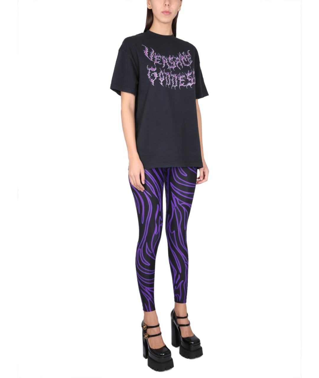 VERSACE Черная хлопковая футболка, фото 2