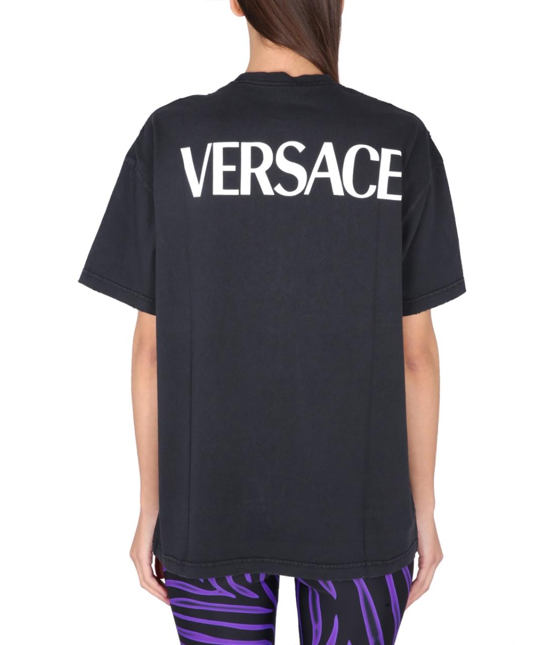 VERSACE Черная хлопковая футболка, фото 3