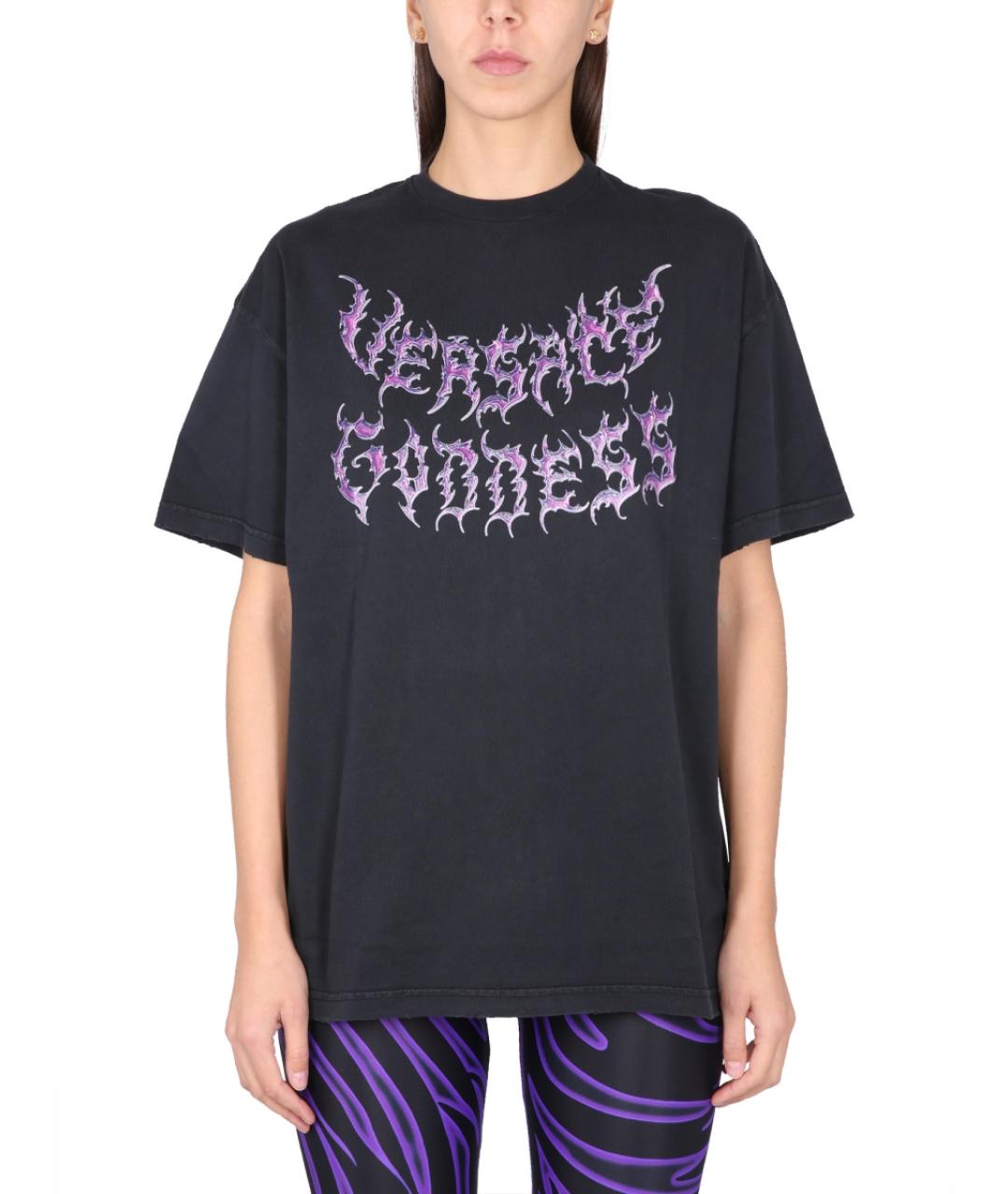 VERSACE Черная хлопковая футболка, фото 1