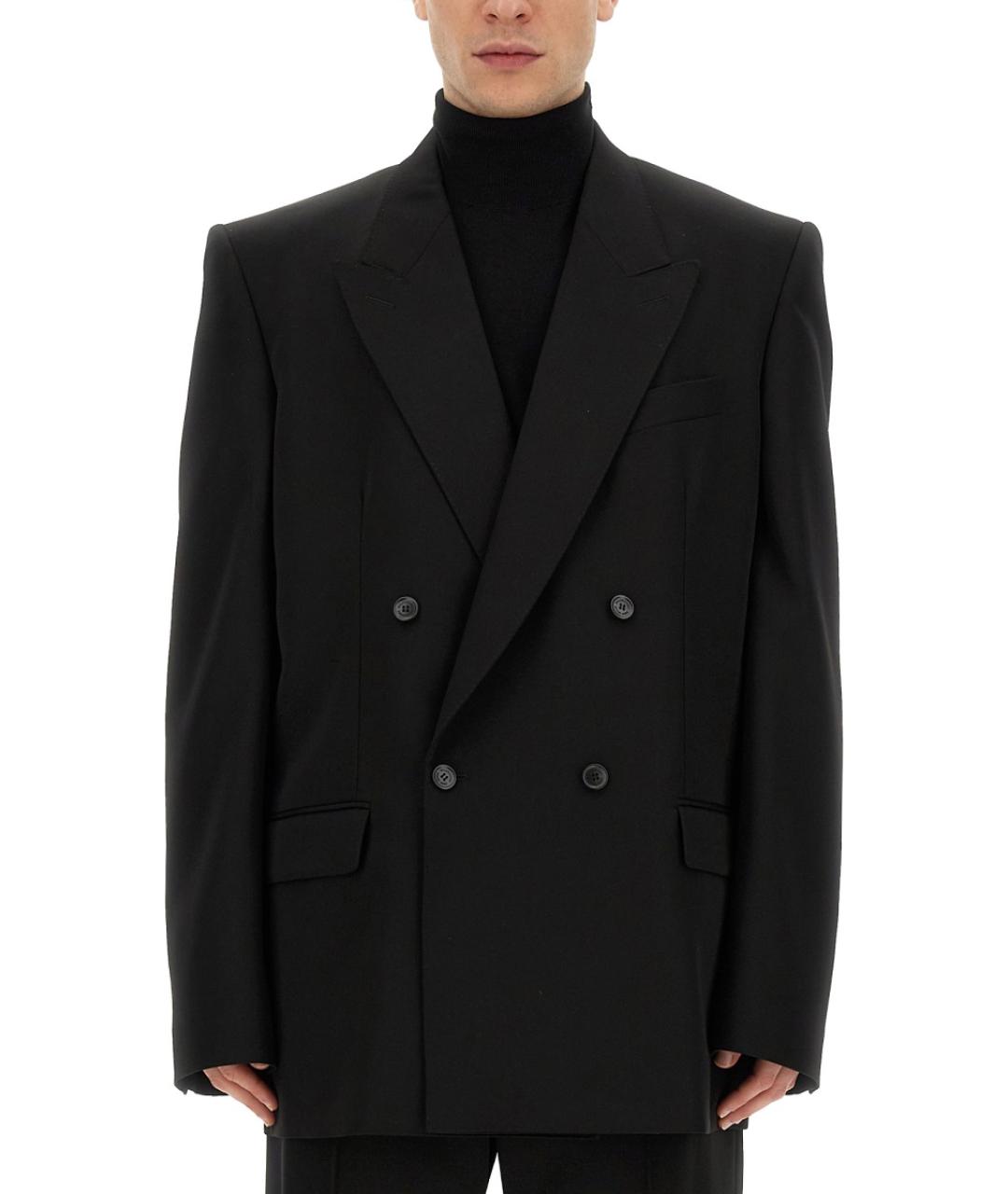 BALENCIAGA Черная шерстяная куртка, фото 1