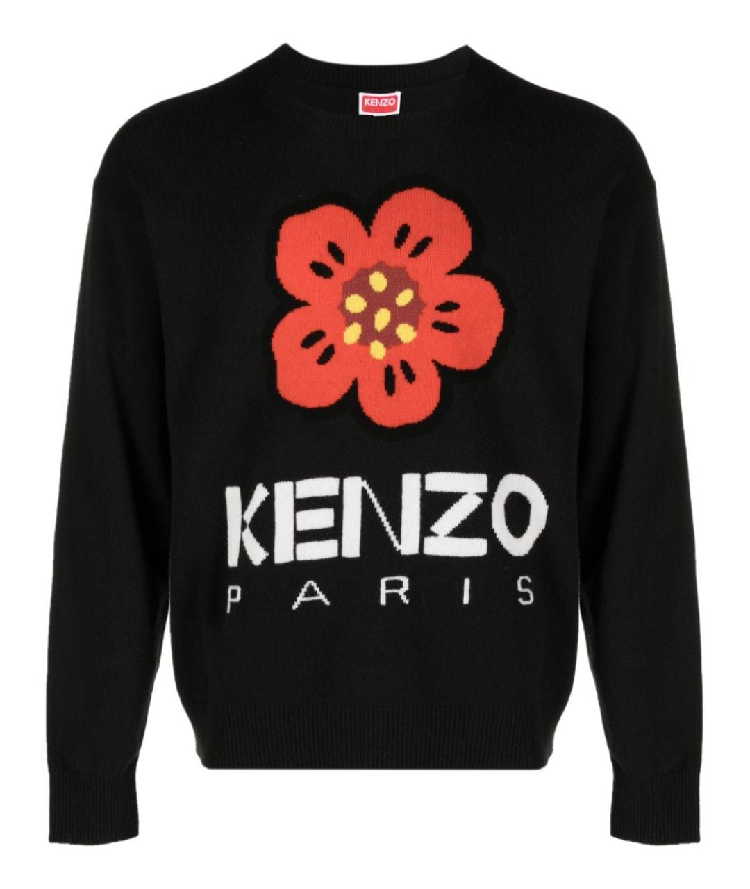 KENZO Черный шерстяной джемпер / свитер, фото 1