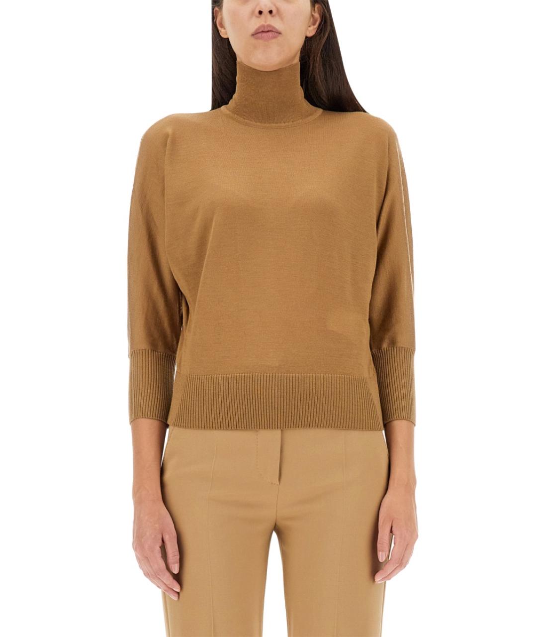 MAX MARA Бежевый шерстяной джемпер / свитер, фото 5