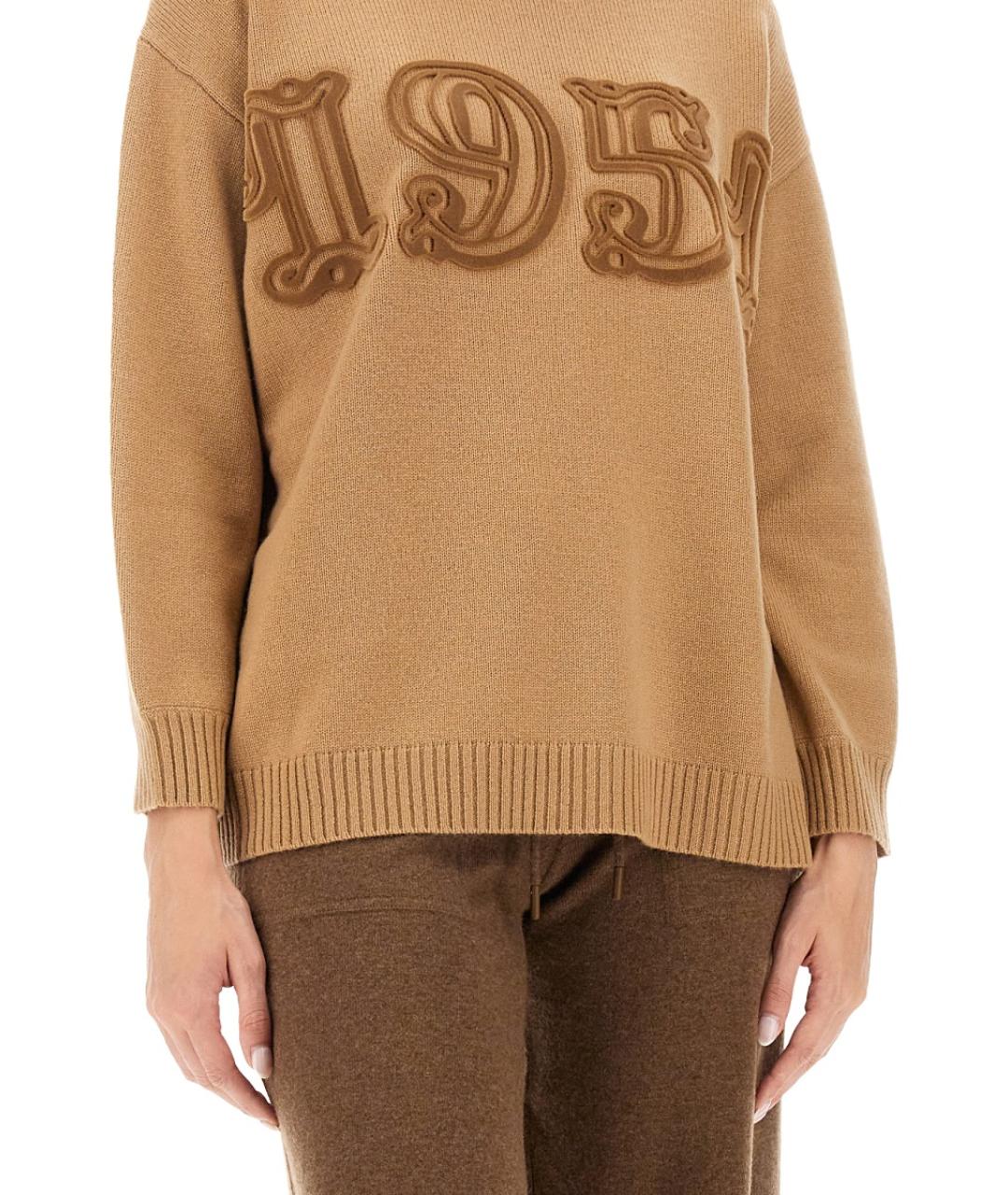 MAX MARA Бежевый шерстяной джемпер / свитер, фото 4