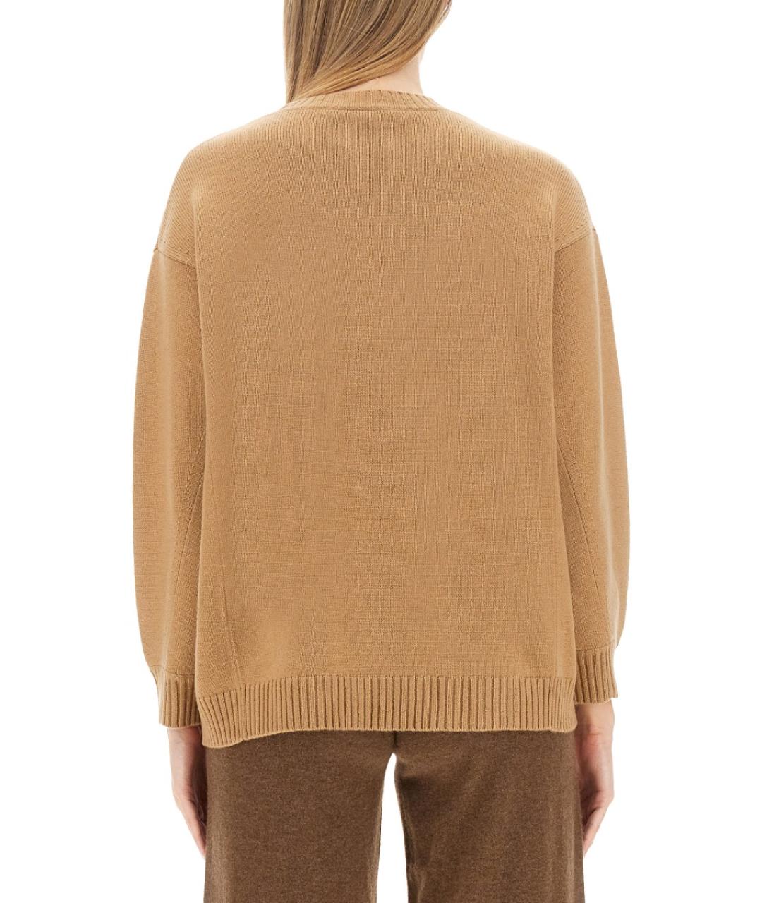 MAX MARA Бежевый шерстяной джемпер / свитер, фото 3