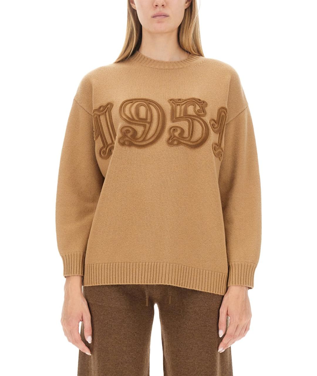 MAX MARA Бежевый шерстяной джемпер / свитер, фото 5