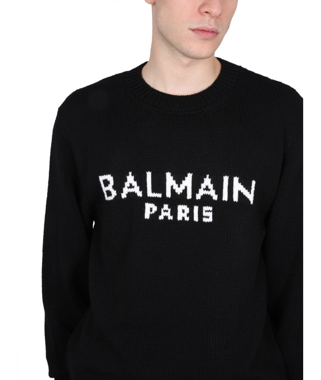 BALMAIN Черный шерстяной джемпер / свитер, фото 4