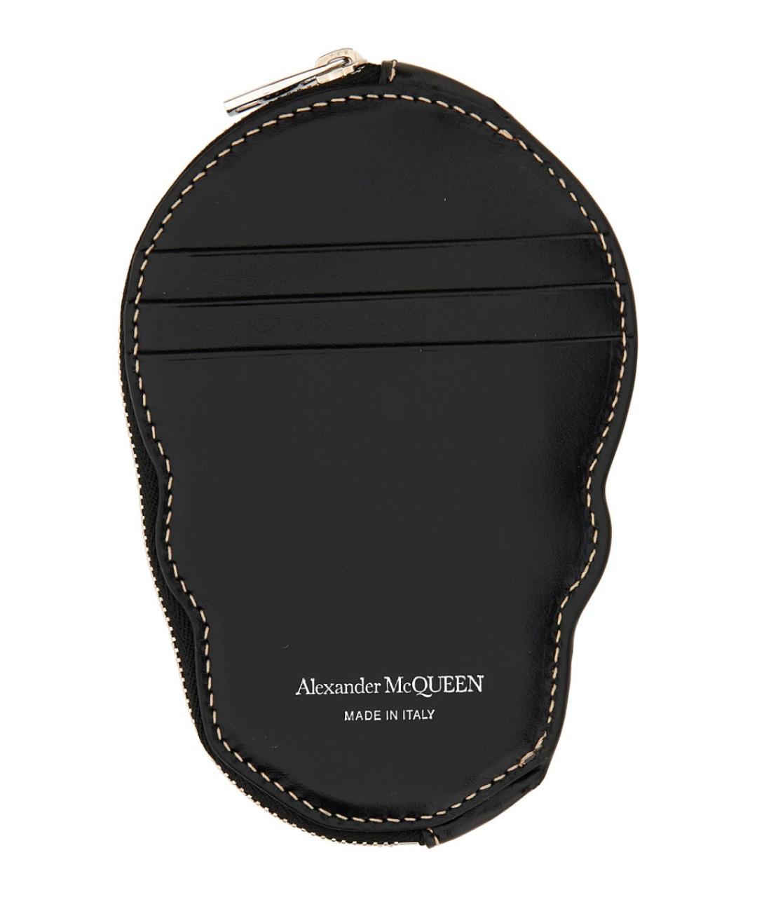 ALEXANDER MCQUEEN Черный кожаный кошелек, фото 2