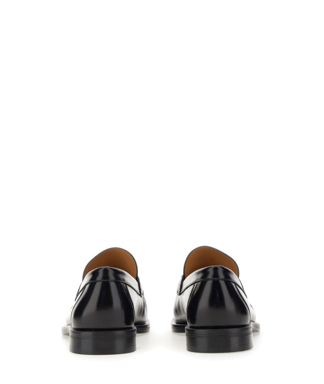 FERRAGAMO Черные кожаные лоферы, фото 3