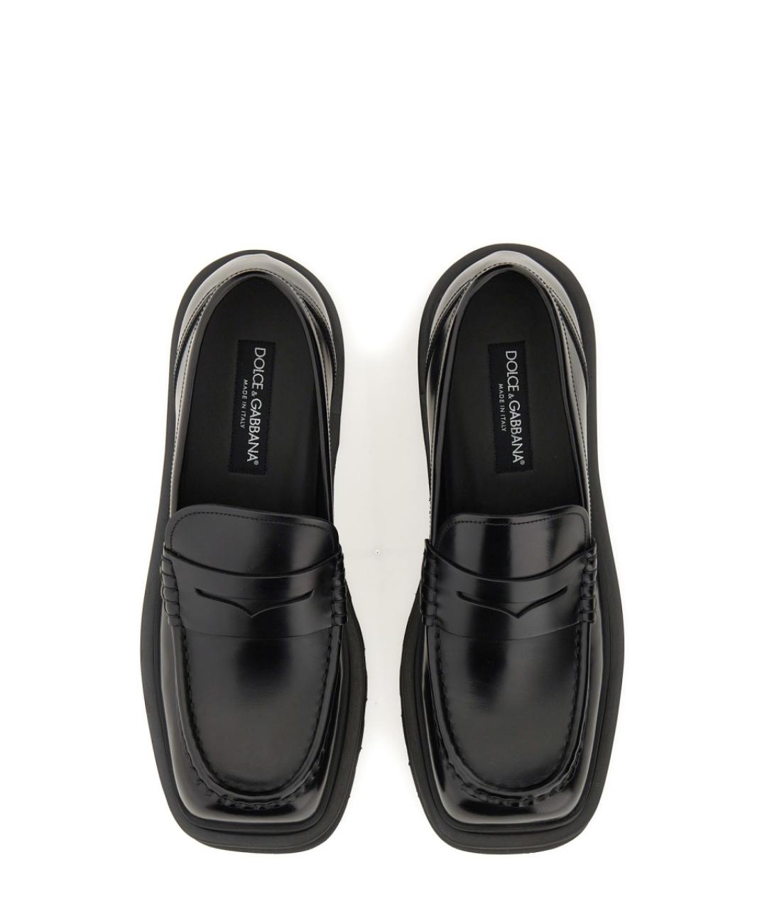 DOLCE&GABBANA Черные кожаные лоферы, фото 2