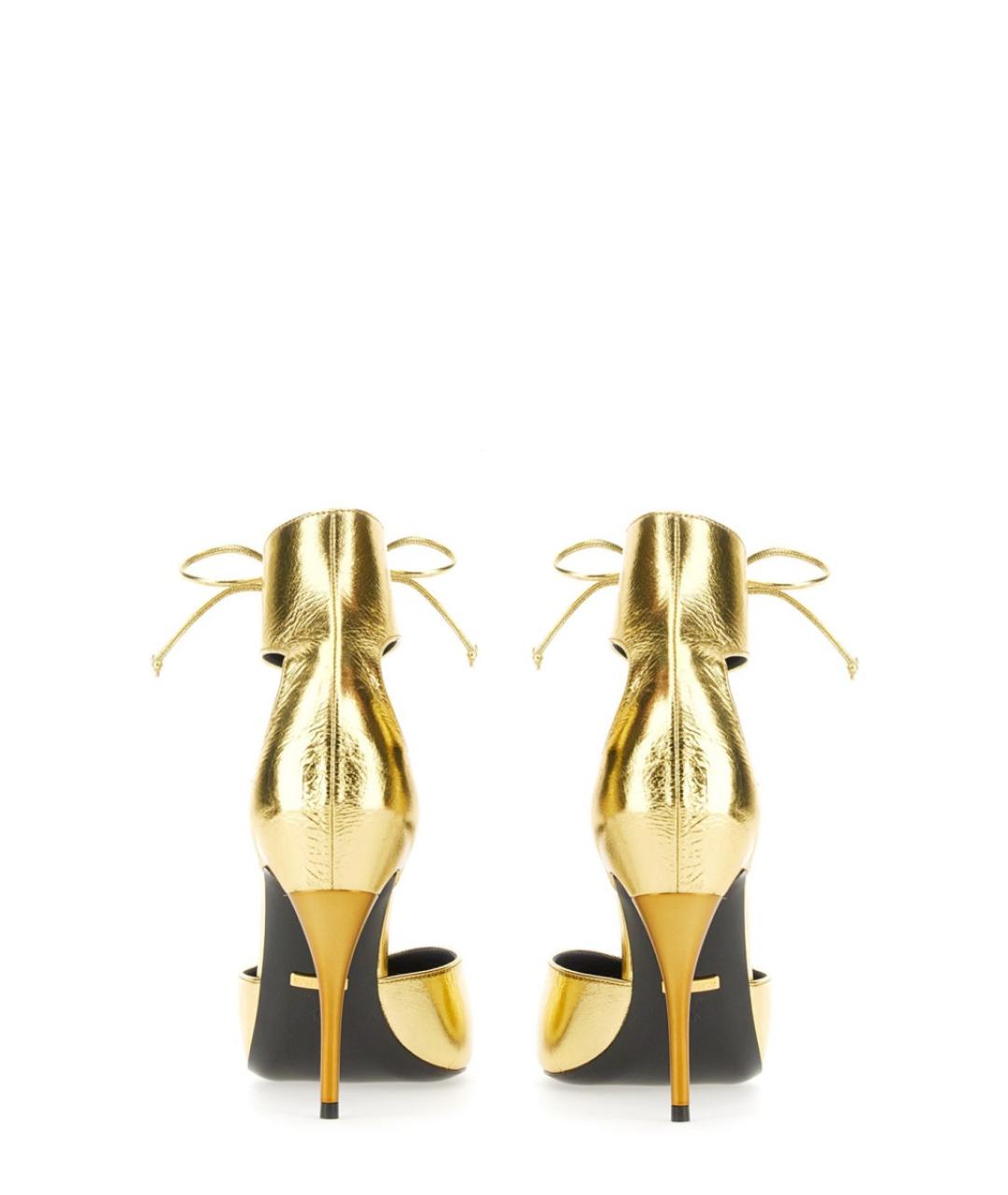 GUCCI Золотые кожаные туфли, фото 3