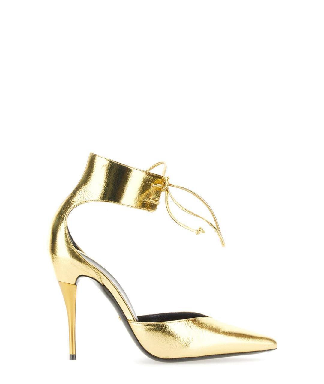 GUCCI Золотые кожаные туфли, фото 1