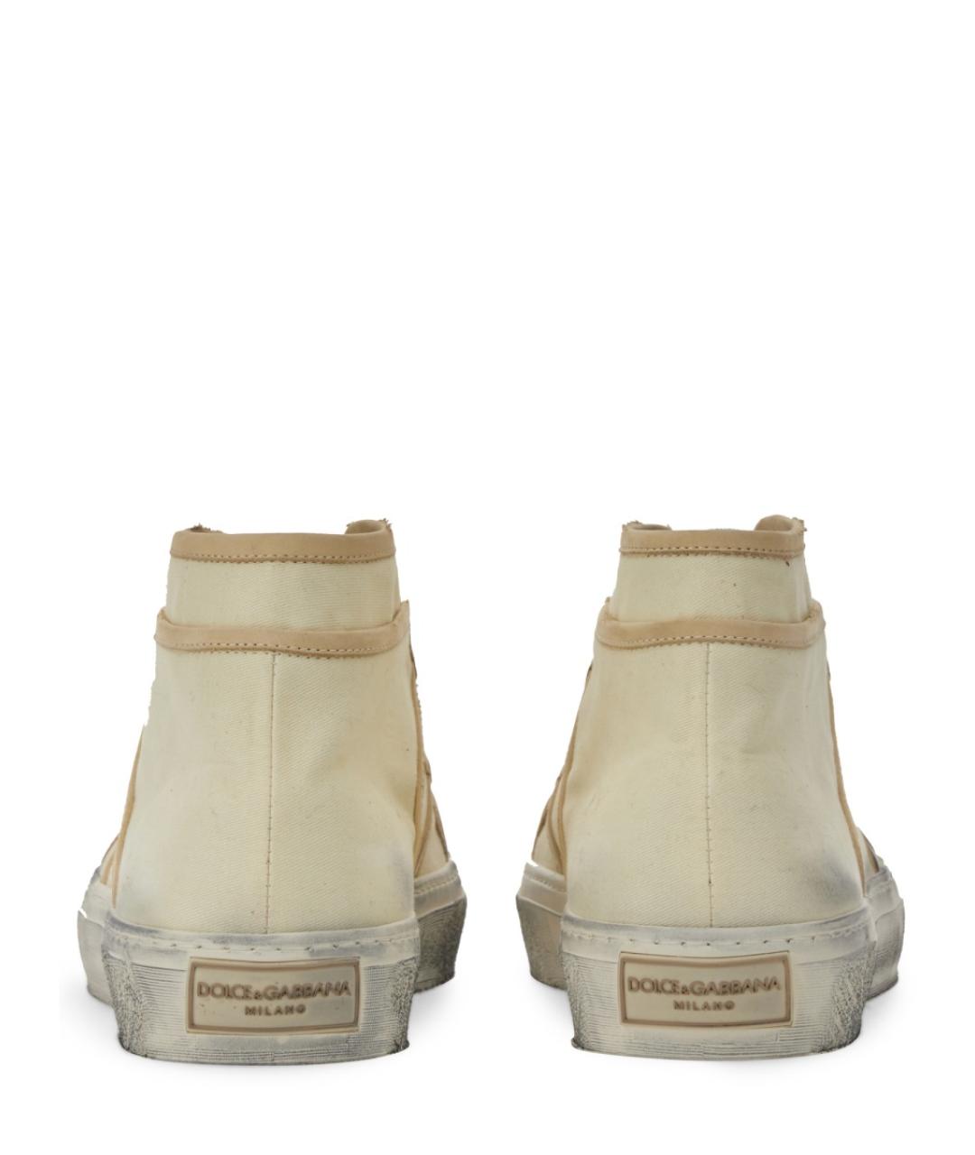 DOLCE&GABBANA Бежевые текстильные низкие кроссовки / кеды, фото 2