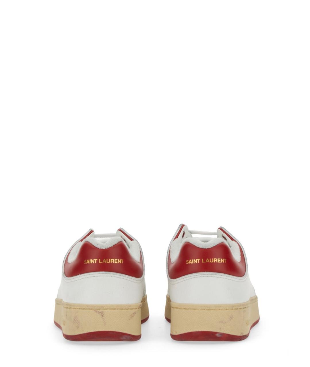 SAINT LAURENT Белые кожаные кеды, фото 5