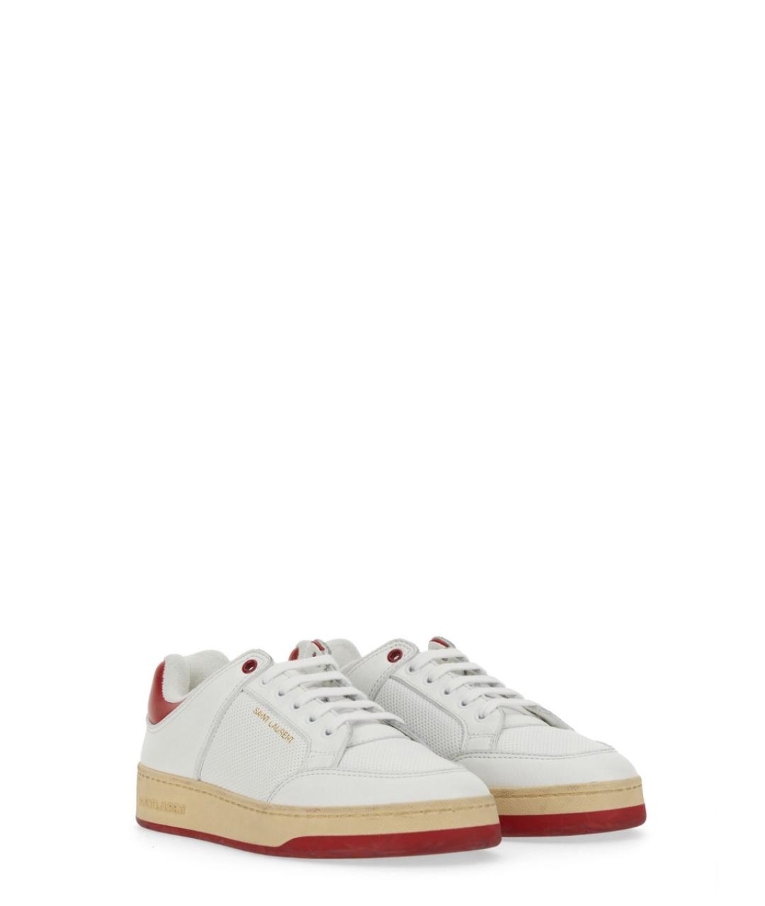 SAINT LAURENT Белые кожаные кеды, фото 4