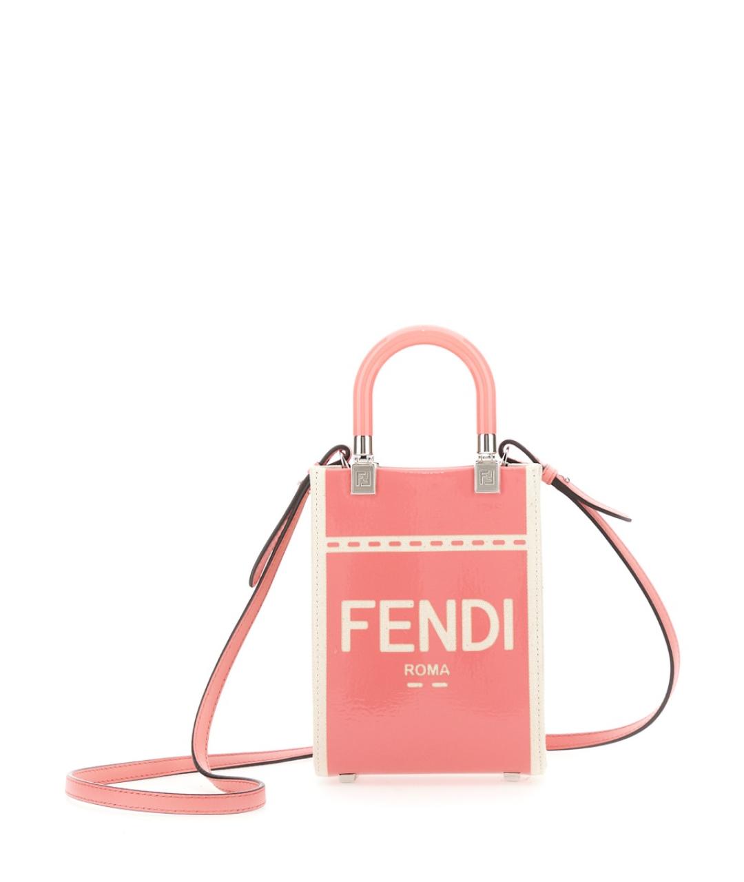 FENDI Розовая хлопковая сумка с короткими ручками, фото 1