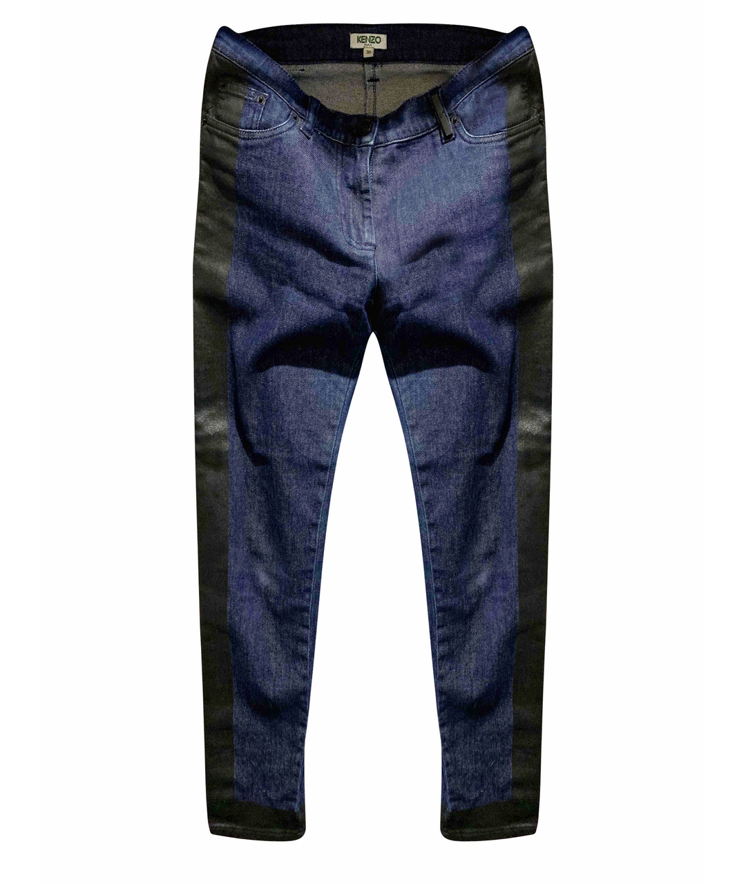 KENZO Темно-синие хлопко-эластановые джинсы слим, фото 1