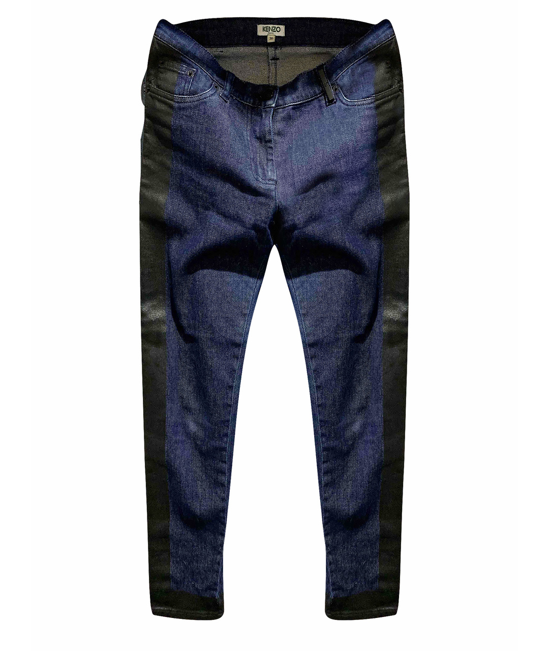 KENZO Темно-синие хлопко-эластановые джинсы слим, фото 6