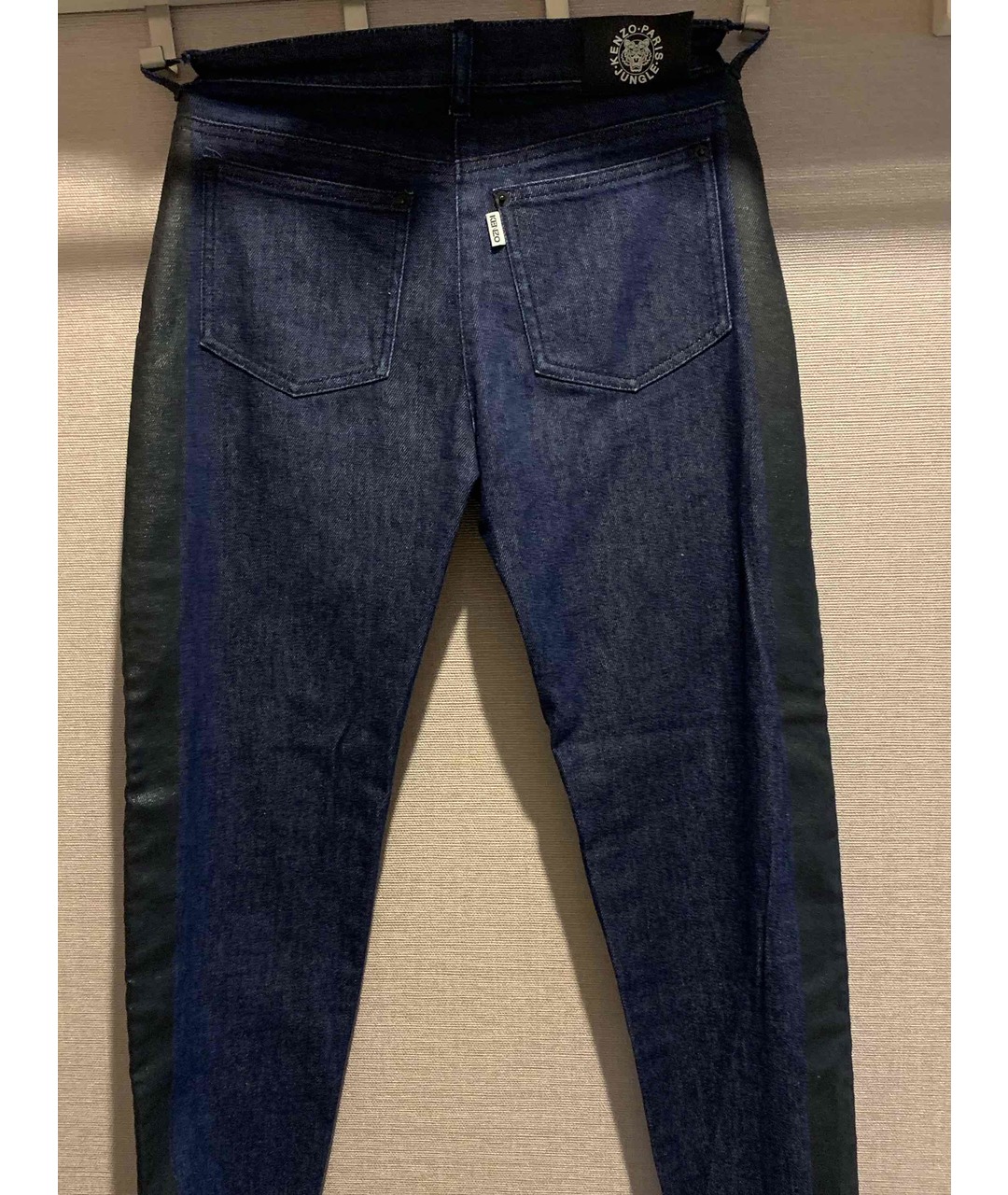KENZO Темно-синие хлопко-эластановые джинсы слим, фото 2