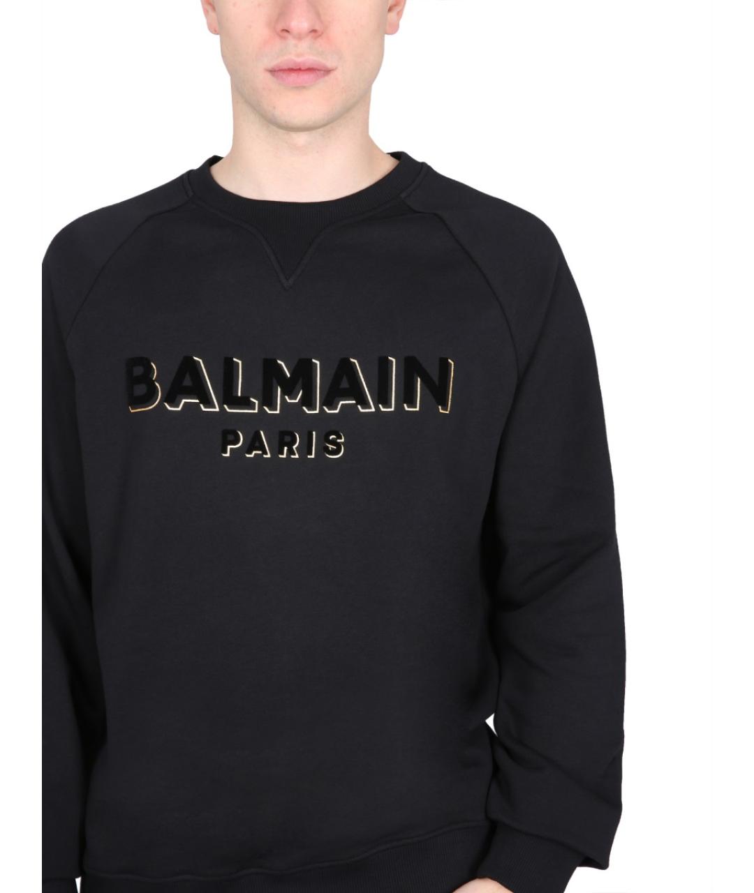 BALMAIN Черный хлопковый джемпер / свитер, фото 4