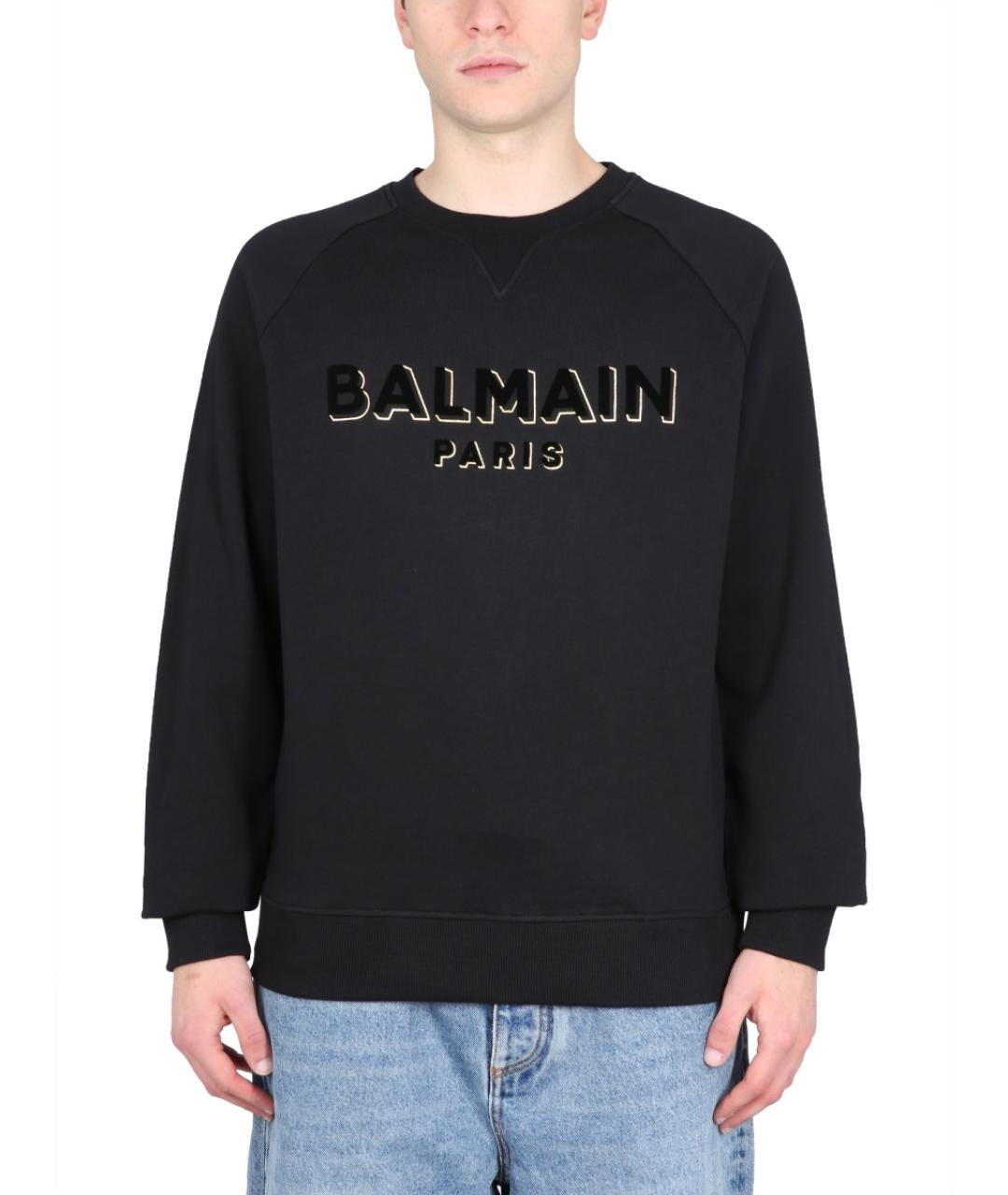 BALMAIN Черный хлопковый джемпер / свитер, фото 1