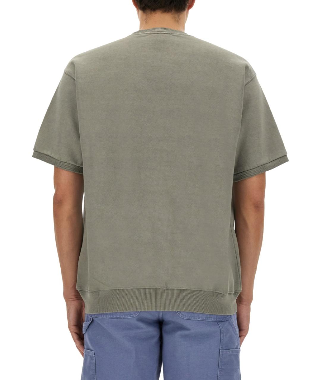 CARHARTT WIP Серая хлопковая футболка, фото 3