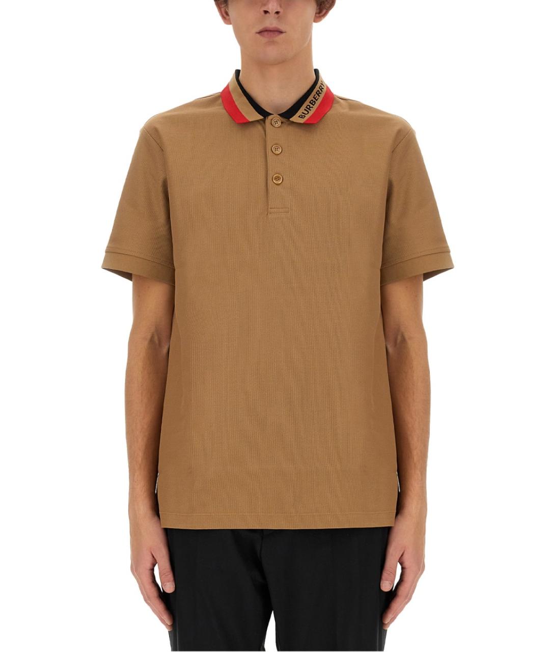 BURBERRY Коричневая хлопковая футболка, фото 1