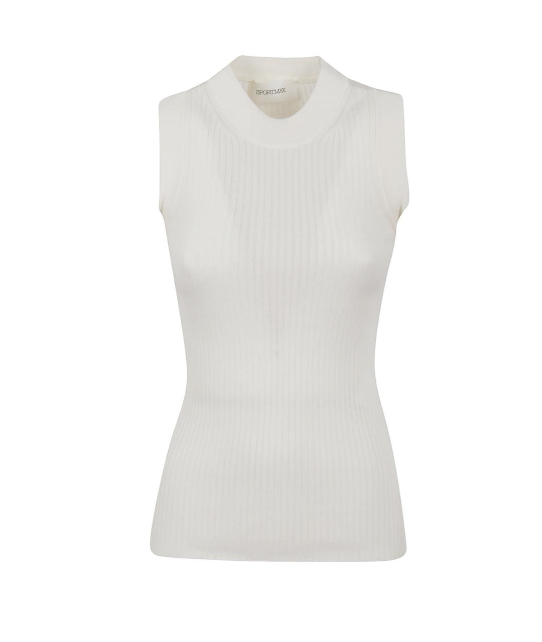 MAX MARA Белая хлопковая майка, фото 1