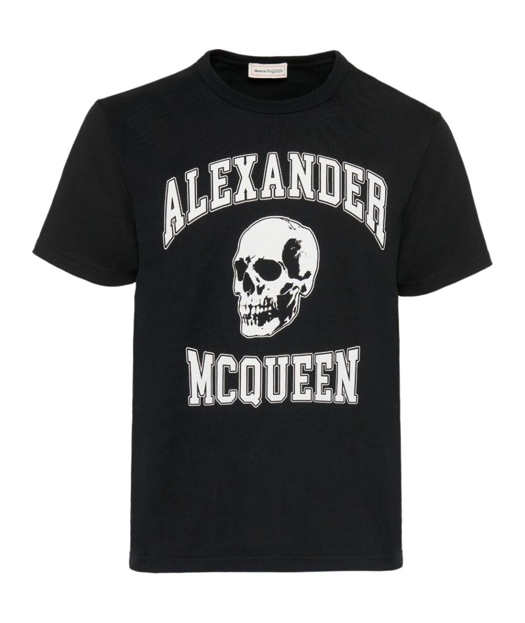 ALEXANDER MCQUEEN Черная хлопковая футболка, фото 1