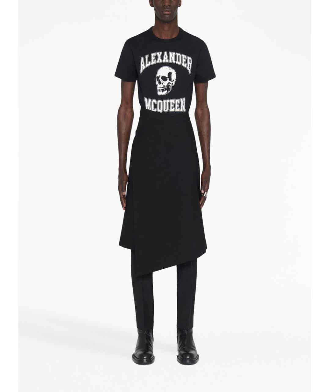 ALEXANDER MCQUEEN Черная хлопковая футболка, фото 4