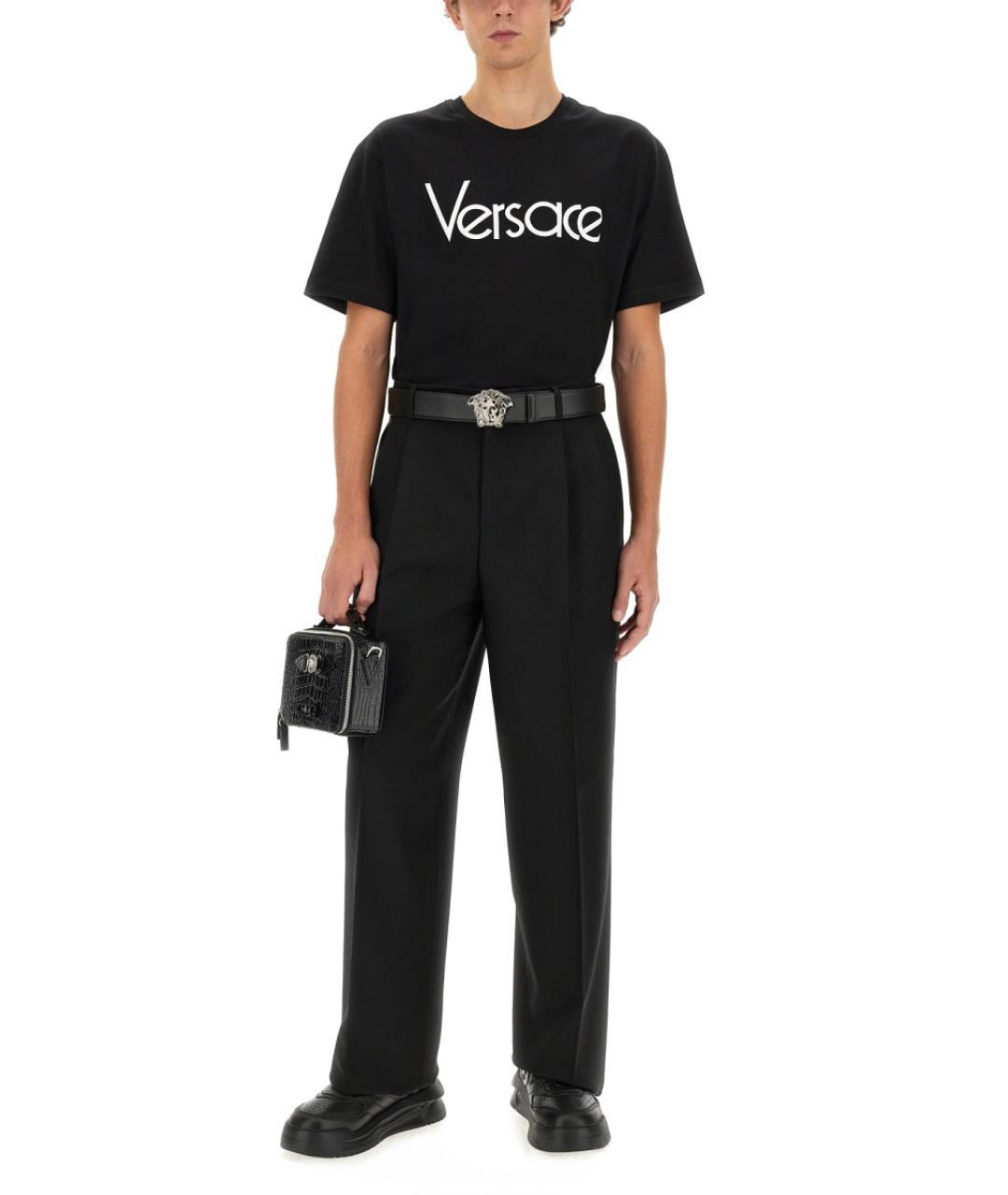 VERSACE Черная хлопковая футболка, фото 2