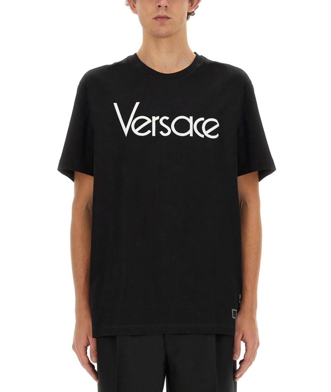 VERSACE Черная хлопковая футболка, фото 1