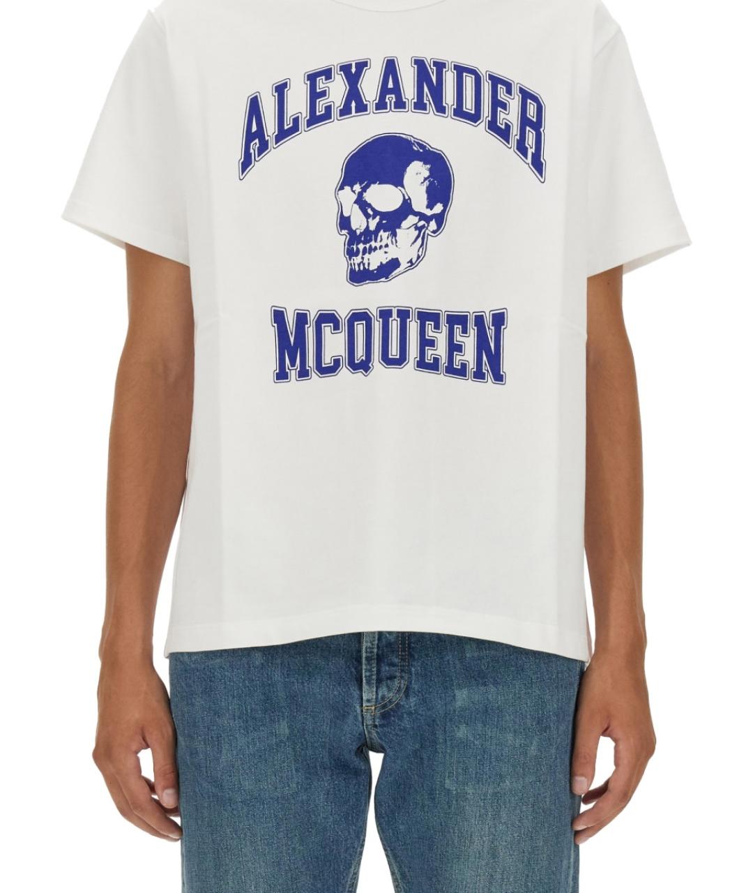 ALEXANDER MCQUEEN Белая хлопковая футболка, фото 4