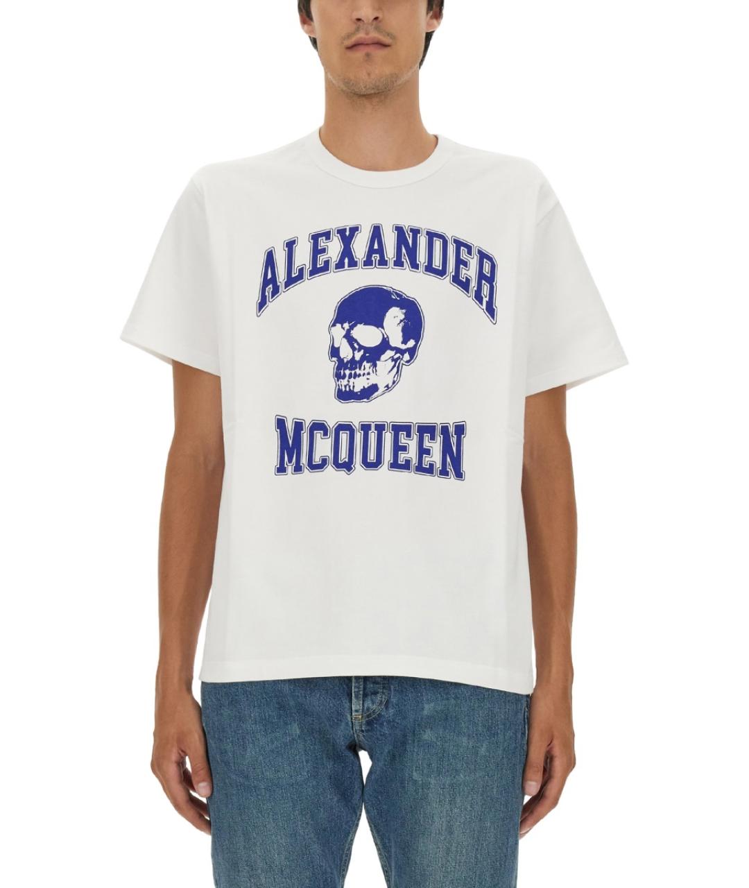 ALEXANDER MCQUEEN Белая хлопковая футболка, фото 1