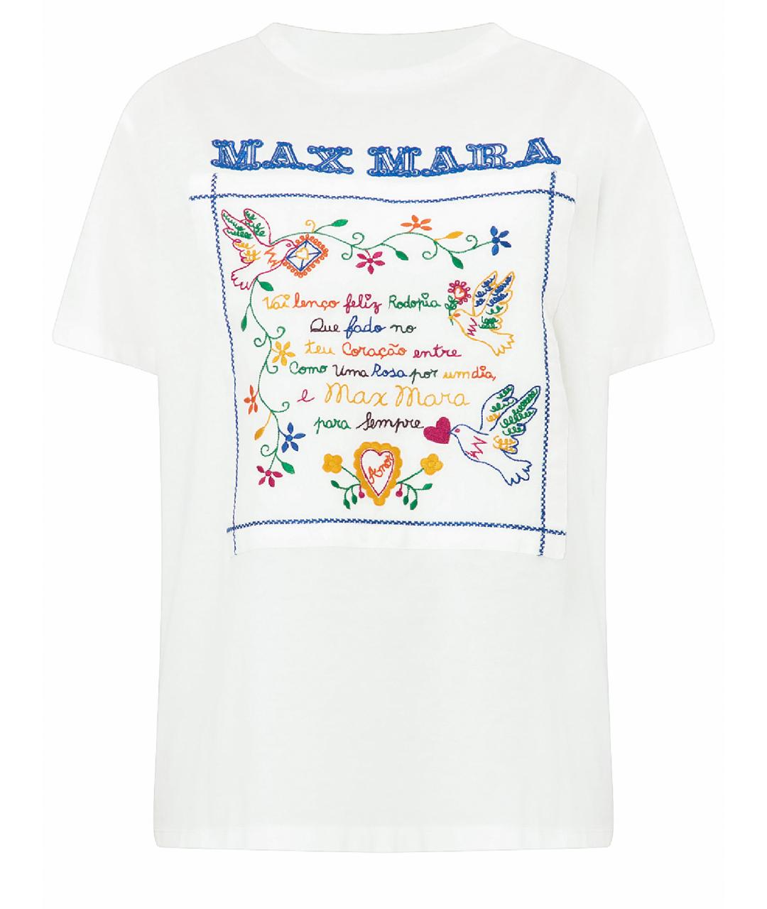 MAX MARA Белая хлопковая футболка, фото 1