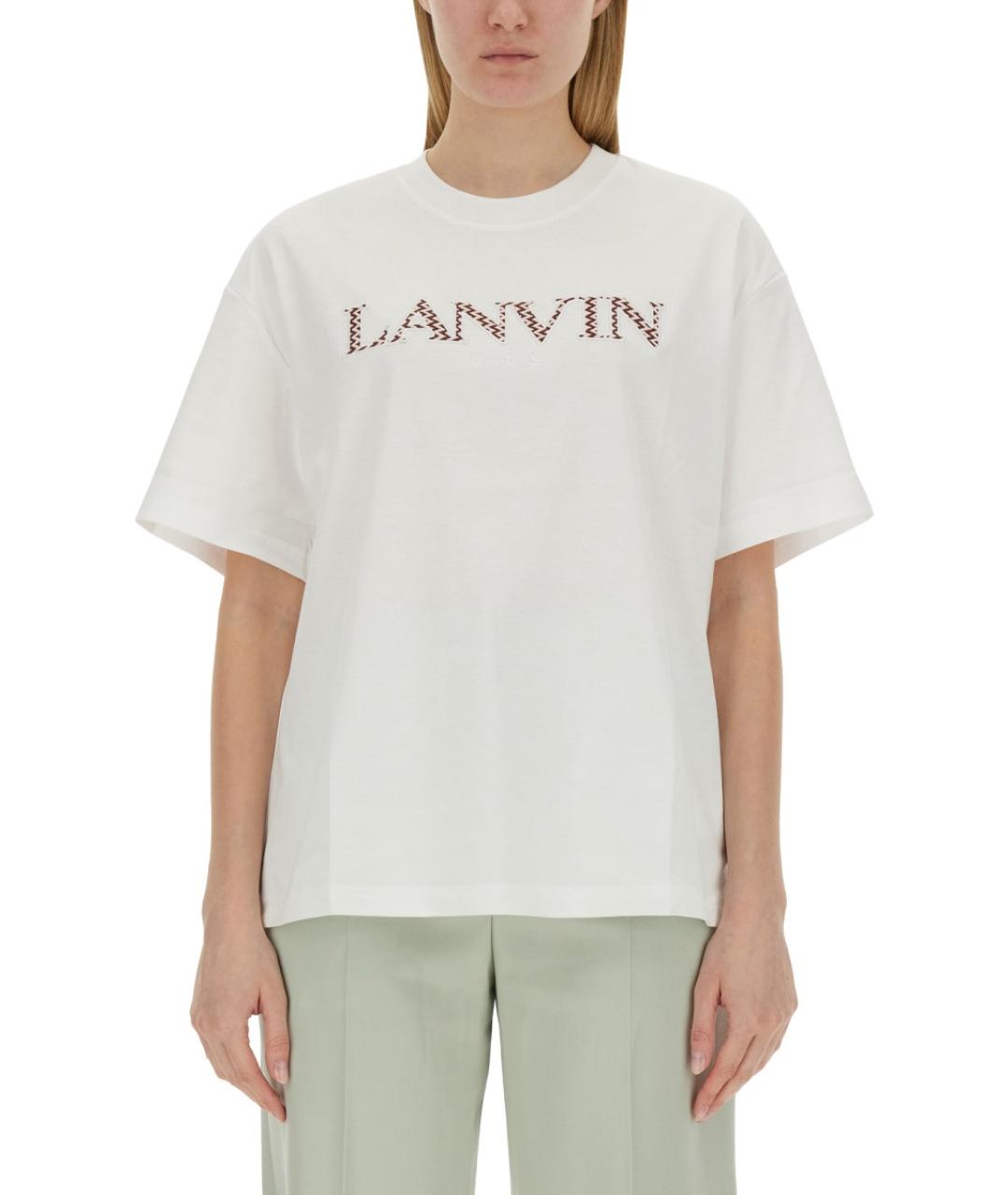 LANVIN Белая хлопковая футболка, фото 1