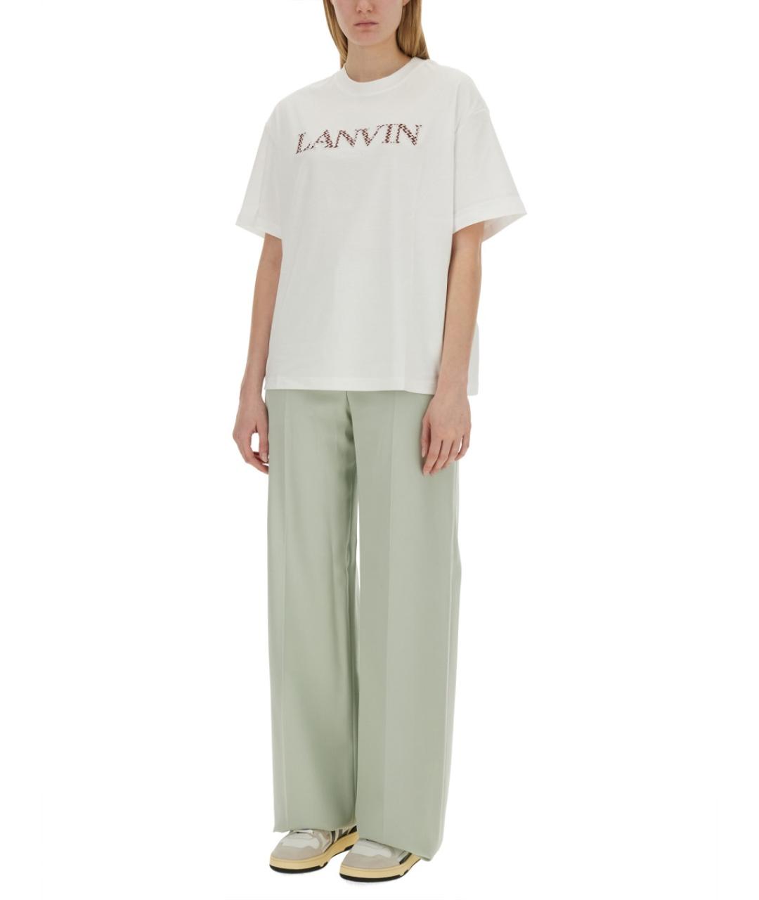 LANVIN Белая хлопковая футболка, фото 2