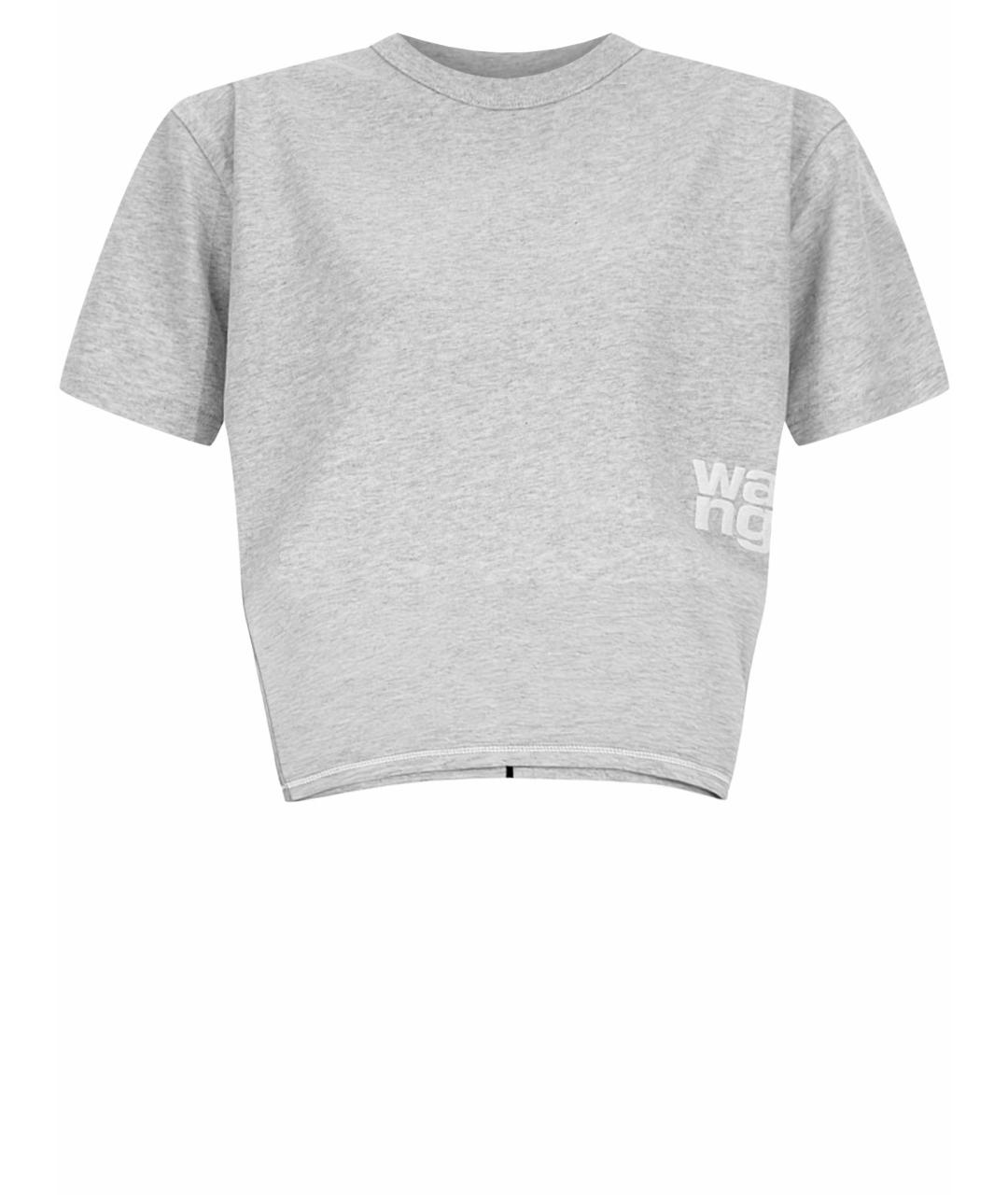 T BY ALEXANDER WANG Серая хлопковая футболка, фото 1