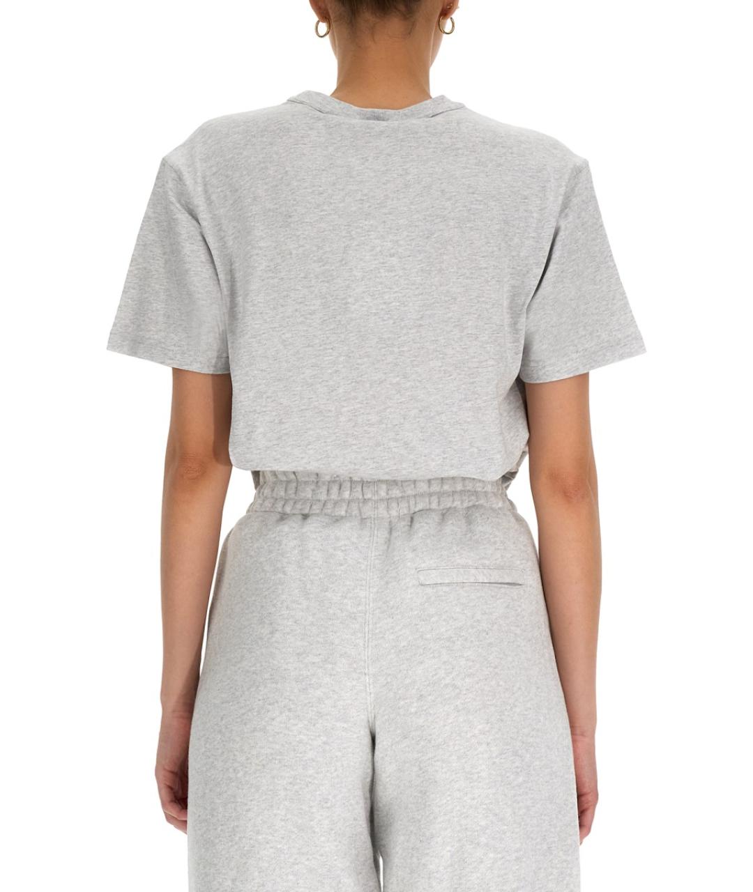 T BY ALEXANDER WANG Серая хлопковая футболка, фото 3