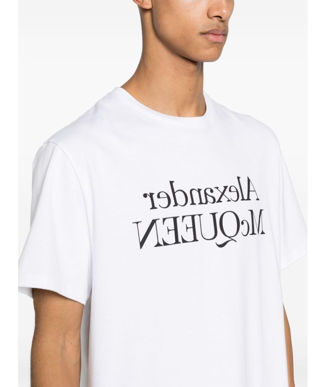 ALEXANDER MCQUEEN Белая хлопковая футболка, фото 2