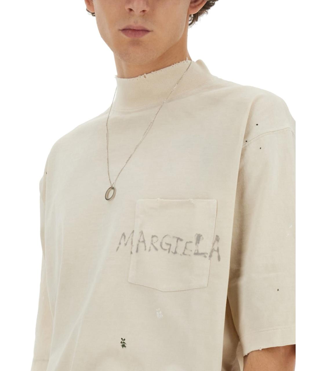 MAISON MARGIELA Белая хлопковая футболка, фото 4