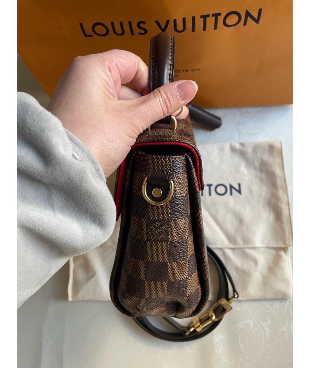 LOUIS VUITTON Коричневая сумка через плечо из искусственной кожи, фото 4