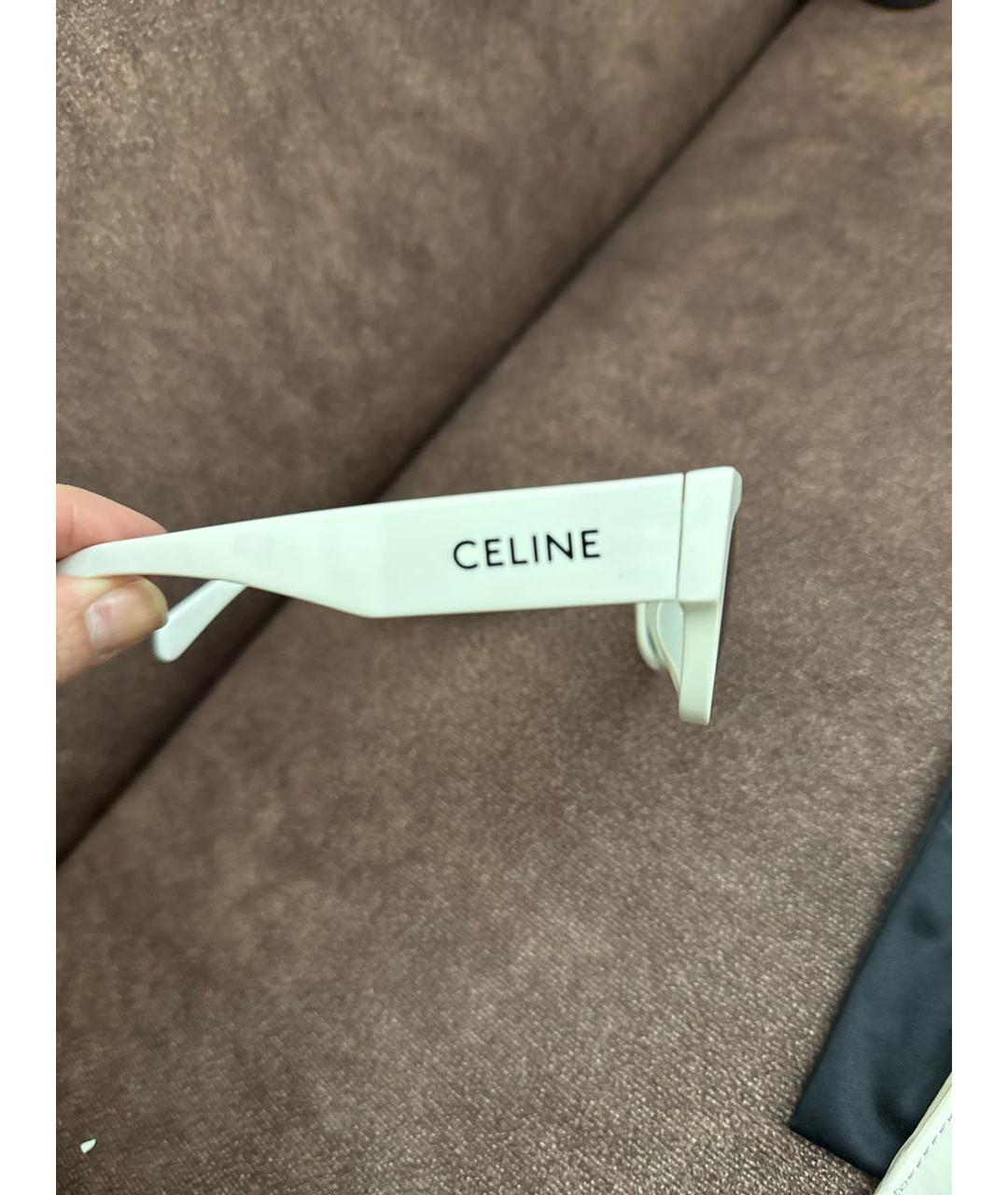 CELINE Белые пластиковые солнцезащитные очки, фото 3