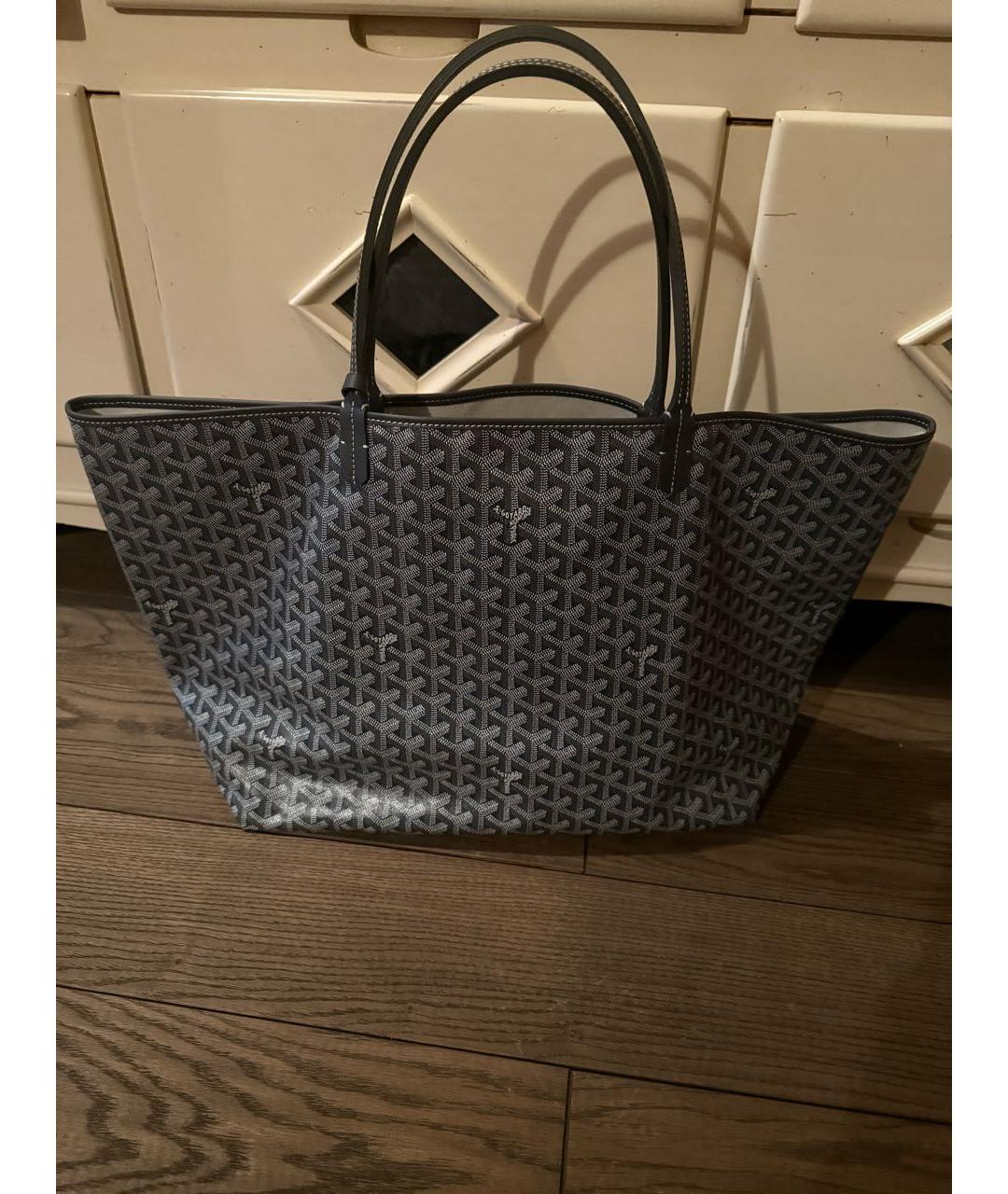 GOYARD Серая кожаная сумка тоут, фото 3