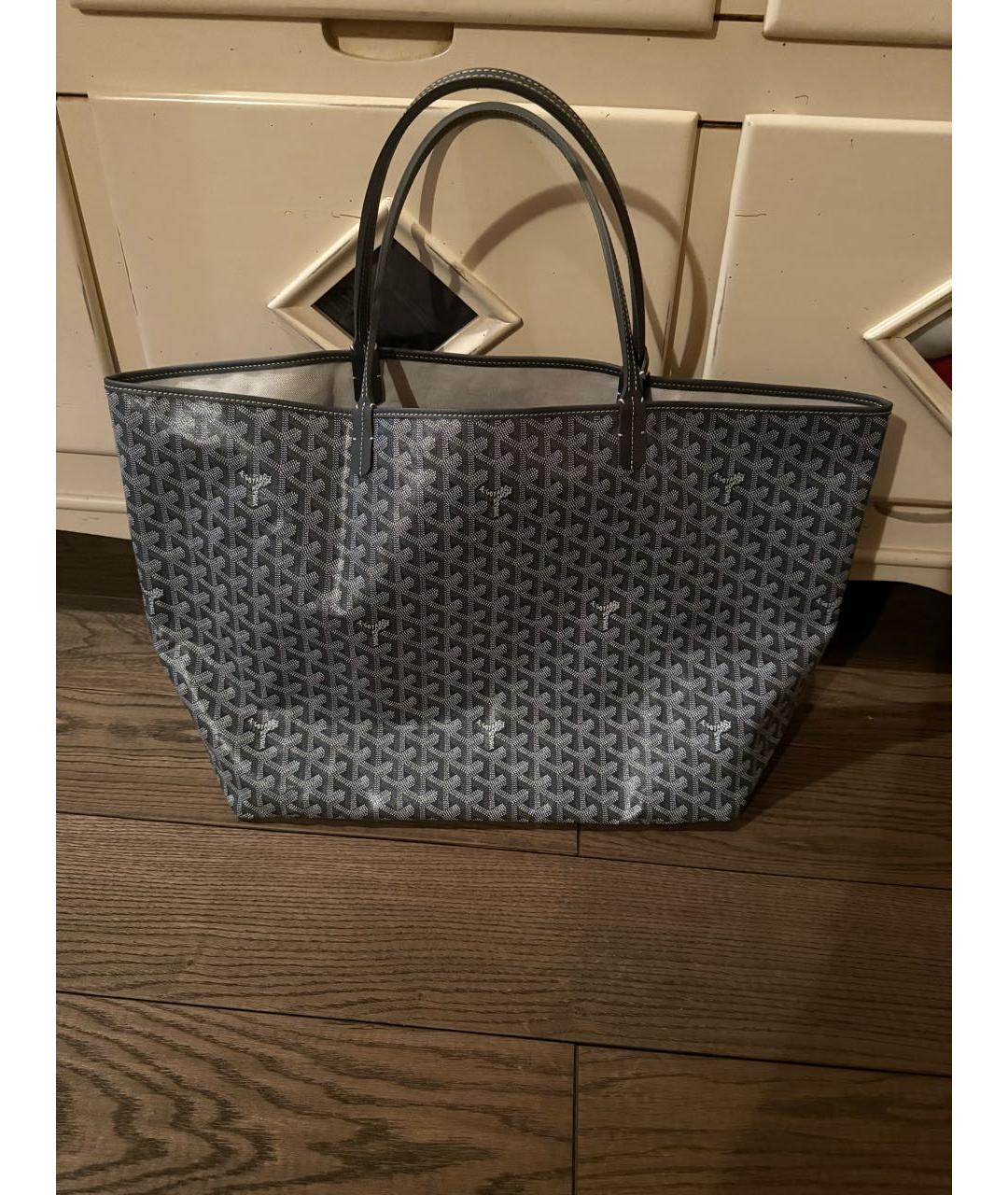 GOYARD Серая кожаная сумка тоут, фото 2