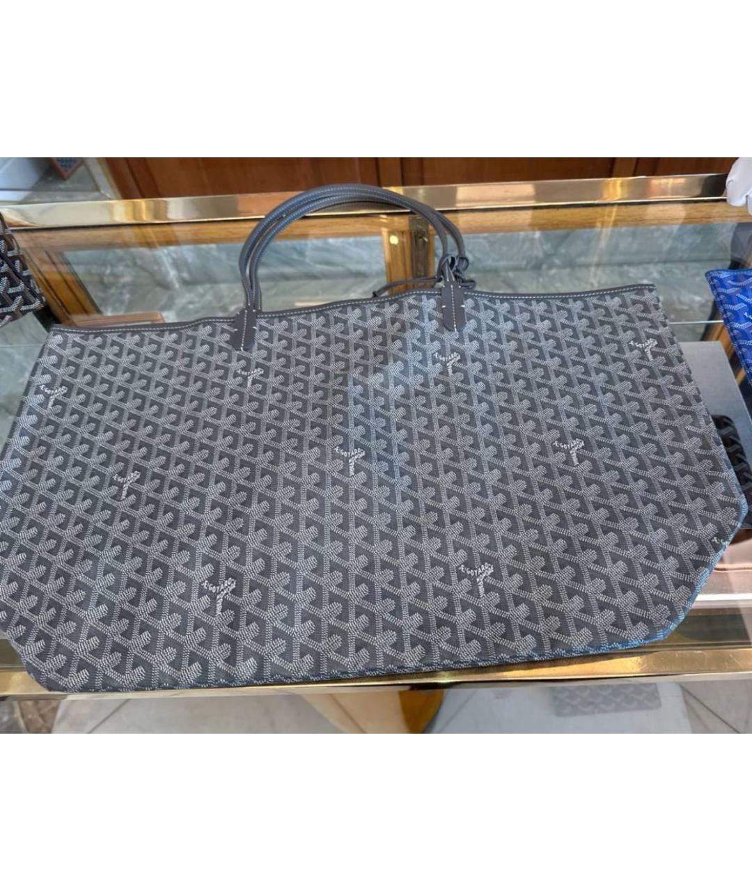 GOYARD Серая кожаная сумка тоут, фото 6