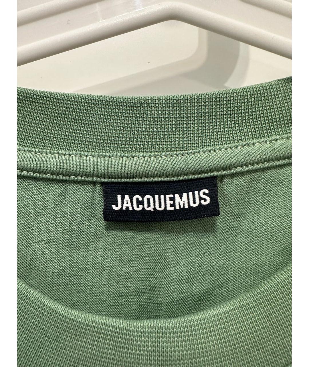 JACQUEMUS Зеленая хлопковая футболка, фото 6