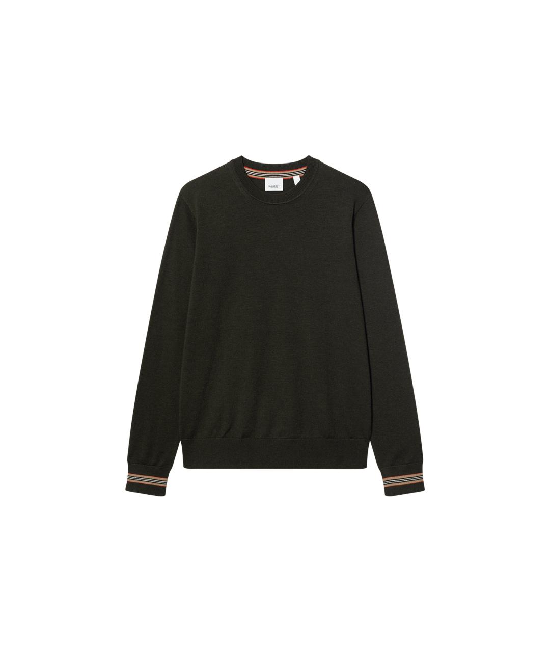 BURBERRY Зеленый шерстяной джемпер / свитер, фото 7