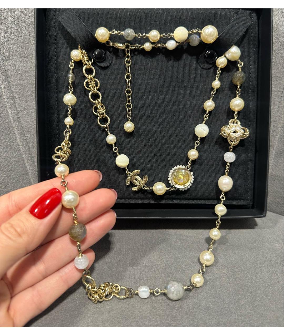 CHANEL Золотое жемчужное колье, фото 3