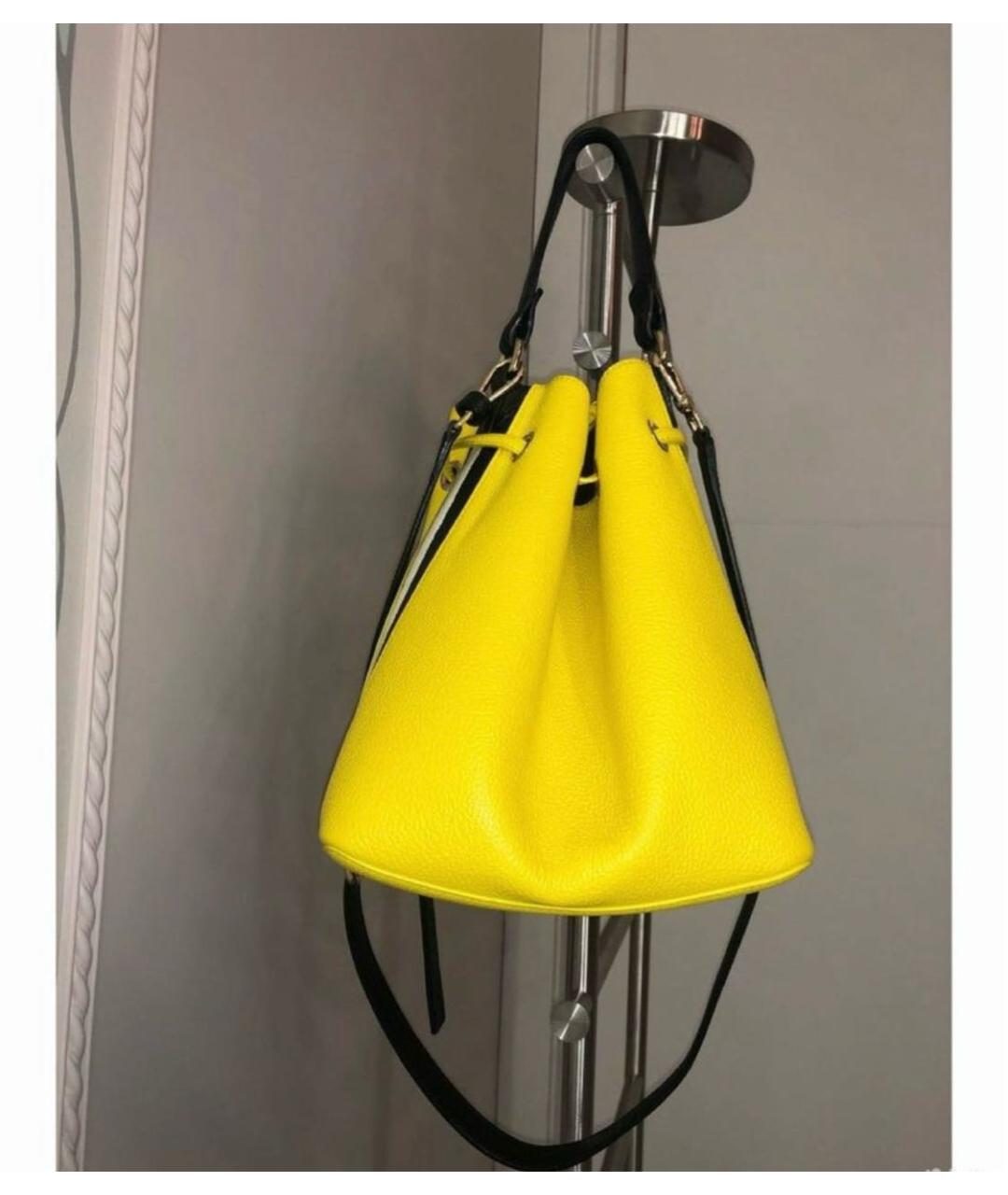 FURLA Желтая кожаная сумка тоут, фото 3