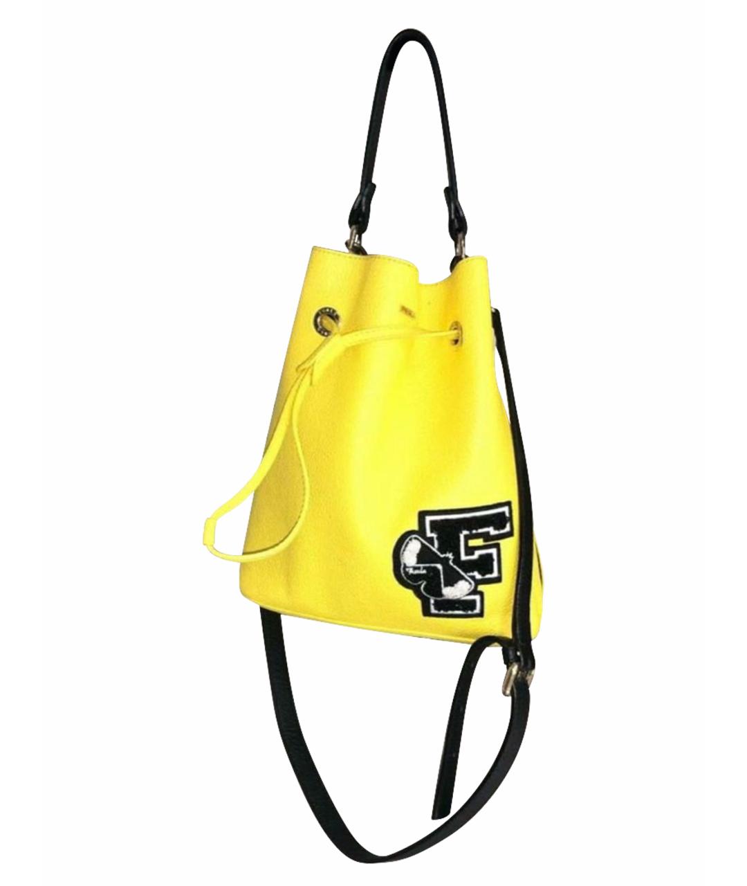FURLA Желтая кожаная сумка тоут, фото 1